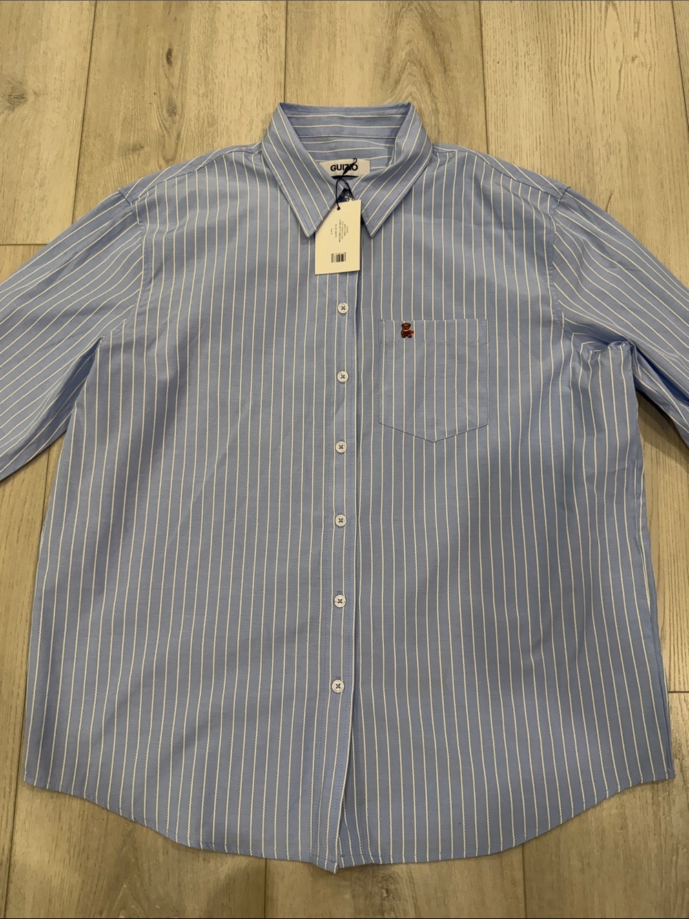 GUIZIO Oona Blue & White Striped Button Down Shirt Size Small NWT